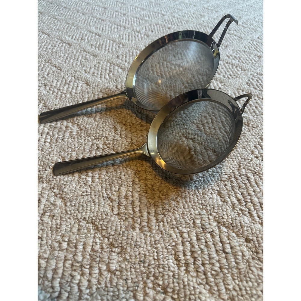 2 Piazza Mesh Multipurpose Stainless Steel Strainer, 7" And 5.5"‎ EUC